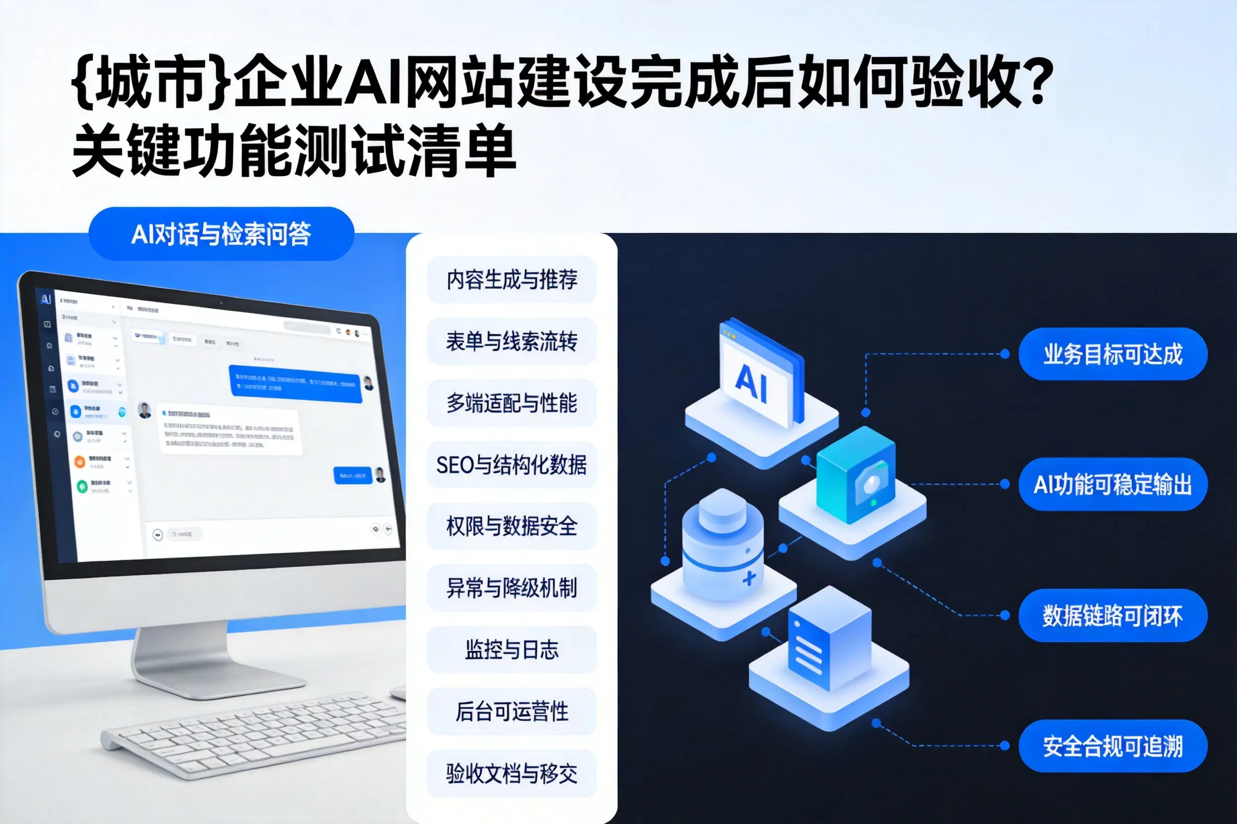 新星企业AI网站建设完成后如何验收?关键功能测试清单