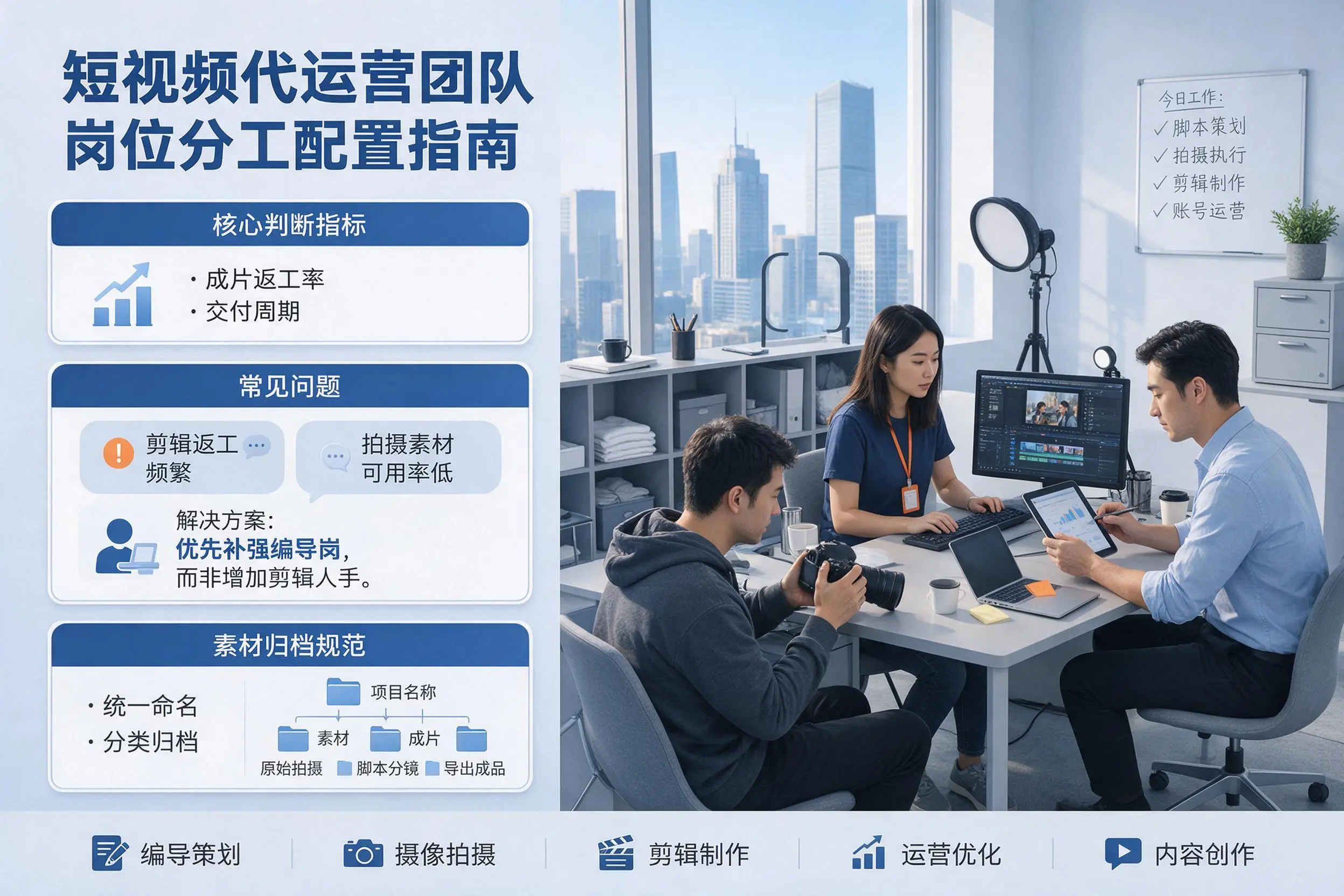 短视频代运营团队如何配置？新星企业岗位分工科普说明