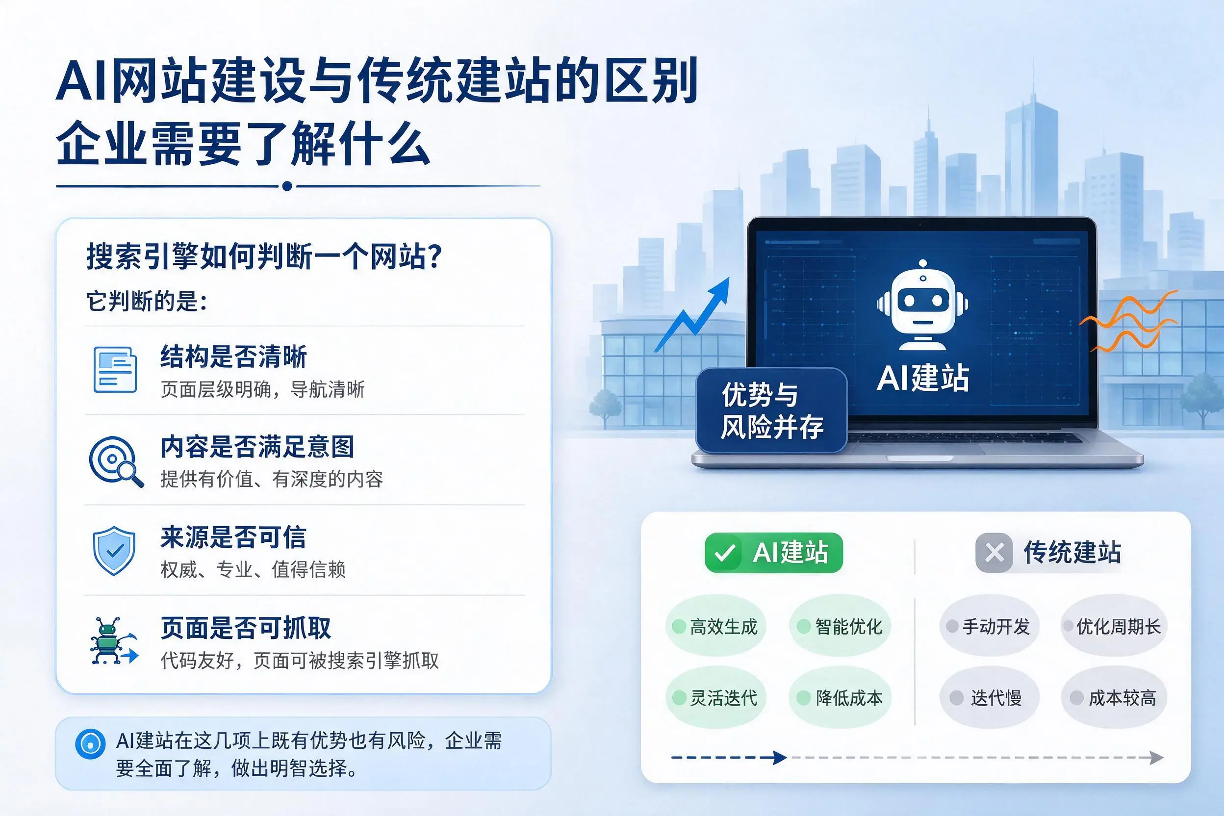 AI网站建设与传统建站的区别，新星企业需要了解什么